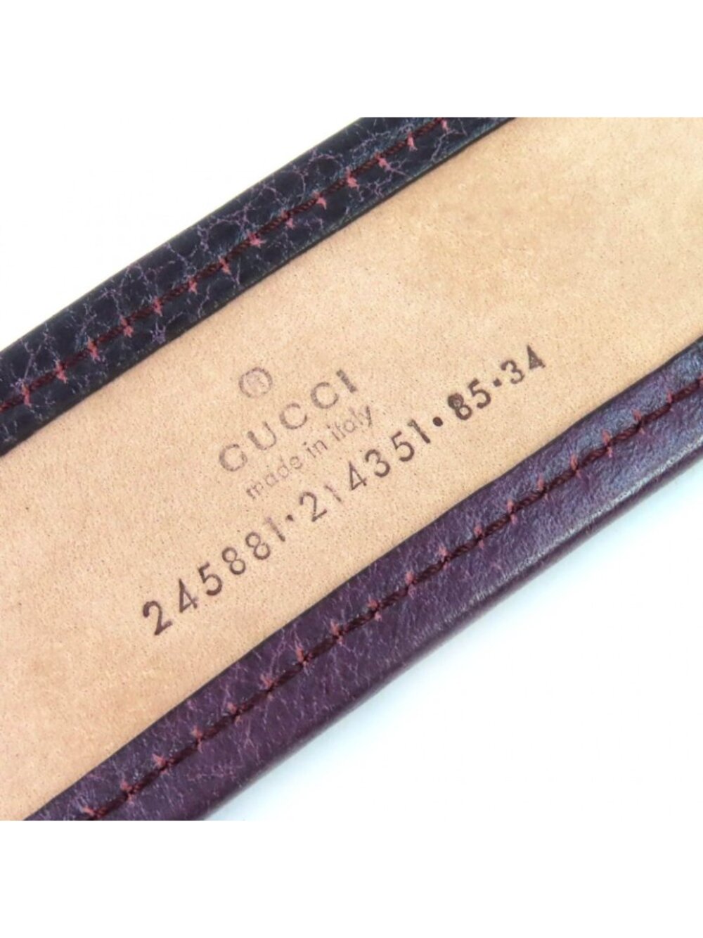 Gucci Bamboo Leather GG Canvas Belt Beige Brown - Picture 7 of 7